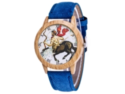 Reloj Casual De Cuarzo Unisex Zhoulianfa Con Correa De Lona Vaquera (azul)