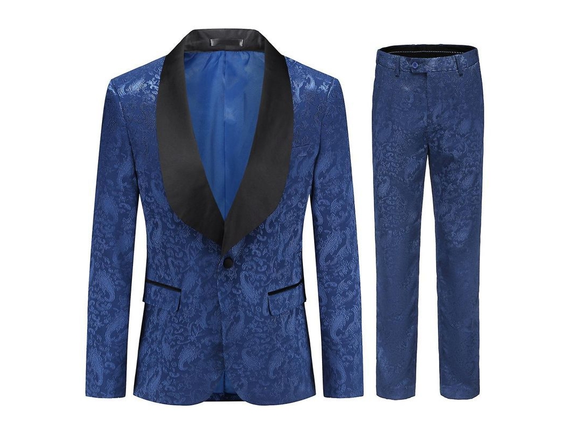 2026-traje Hombre Mystdiy 2 Piezas Chaqueta Pantalón Imprimido 1 Botón Para Boda