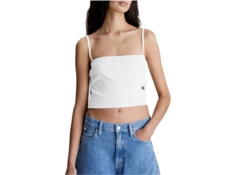 Top CALVIN KLEIN Viscosa Mujer (L - Blanco)