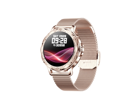 EKO 5.1 Reloj conectado con antirrobo y pulsera milanesa de acero inoxidable Dorado