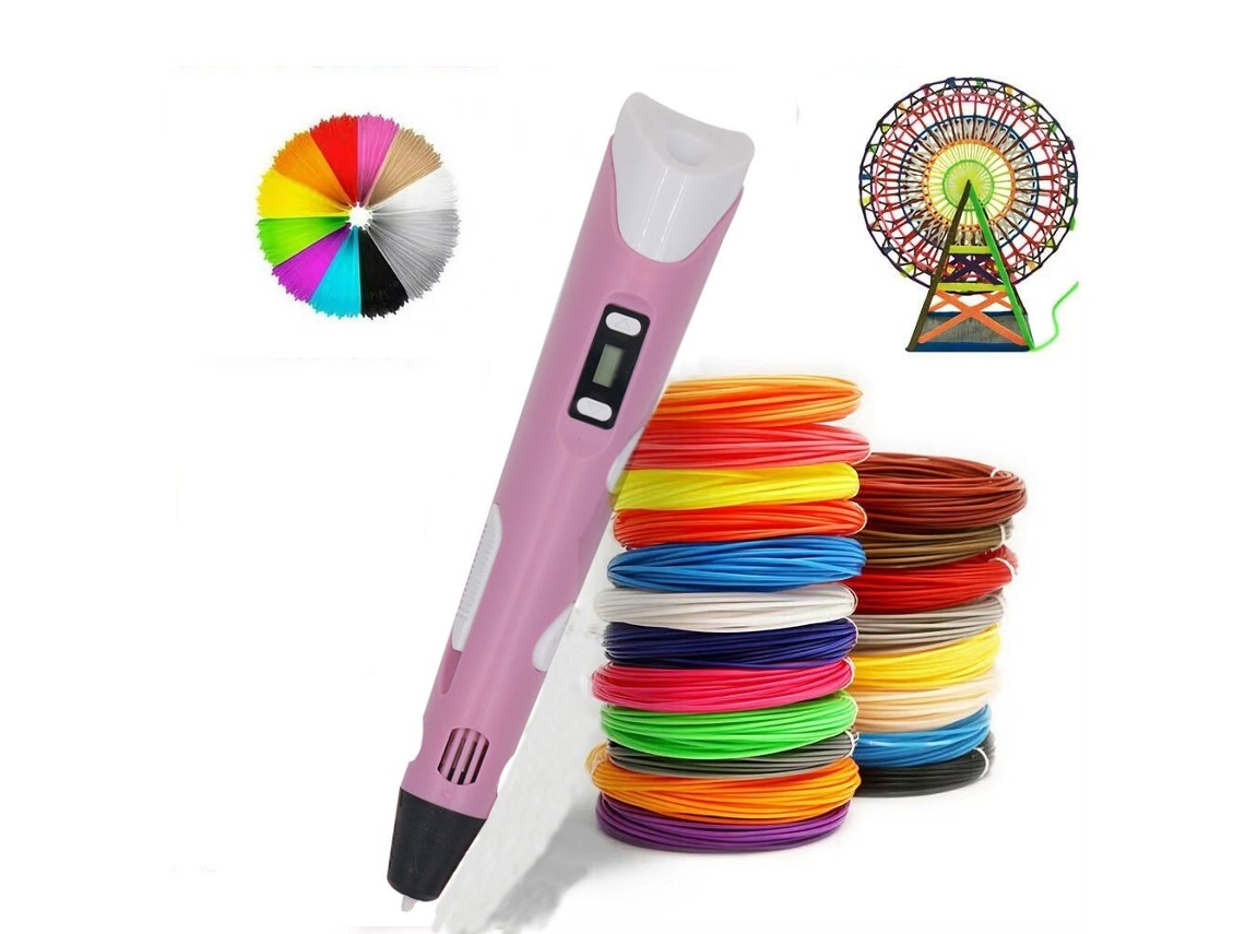 Arzopa Bolígrafo De Impresión 3d Portátil , Incluye Filamento Pla De 1,75 Mm Y 5 M X 10 Colores