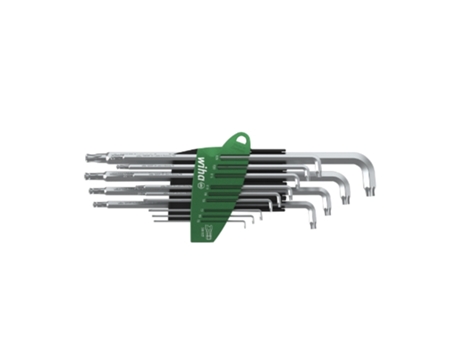 WIHA Juego de llaves Allen en soporte ProStar Stubby, con cabeza esférica TORX®, en titanio plateado, de 14 unid. (40979)