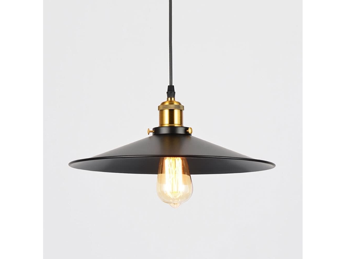 Lámpara De Araña Industrial De Metal Y Hierro Forjado, Pantalla E27, Cabezal Regulable, Iluminación Retro - 36 Cm.