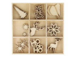 Mini decoraciones de madera de Navidad 27 unidades