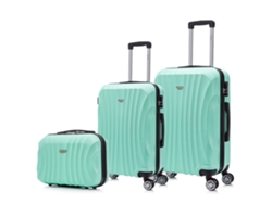 Juego de maletas ABS Rígida 3 pcs/Maleta Cabina 55cm/Maleta Mediana 68cm/Neceser 29cm RAYKONG