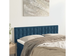 Cabecero de terciopelo de 2 piezas 72x5x78/88 cm azul oscuro