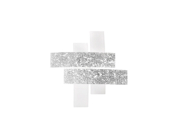 Lámpara de techo Lara grande de cristal blanco con detalles en pan de plata, 91 x 91 cm, 4 luces E27, IP20, máx. 4 x 52 W, estilo moderno, bombillas no incluidas. Gea Luce