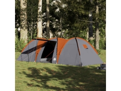 Tienda Familiar Con Cúpula Impermeable 8 Personas Gris Naranja
