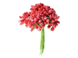 2 Un ramo de 12 piezas de estambres de flores rojas