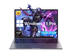Portátil BLACKVIEW GamiBook 8 (16'' - Ram:16 GB DDR5 512 GB SSD - AMD Ryzen™ 7 7735HS - Windows 11 Pro) Gris