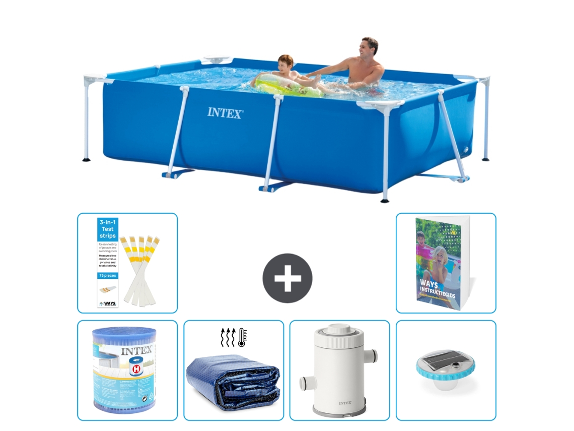 Intex Piscina Com Estrutura Retangular - 260x160x65 Cm - 7-peças S101