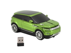 Rato Sem Fio De Forma De Carro Para Jogos 2.4ghz 1600 Dpi Com Receptor Usb Para Laptop Verde