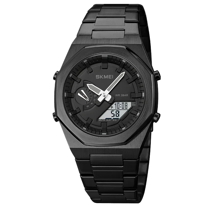 (negro) Elegante Reloj De Cuarzo Informal Para Negocios Con Retroiluminación, Indicador De Fecha Y Resistencia Al Agua.