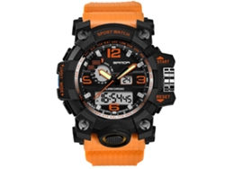 Reloj Electrónico Deportivo Multifuncional Impermeable Sanda De Doble Pantalla (naranja)
