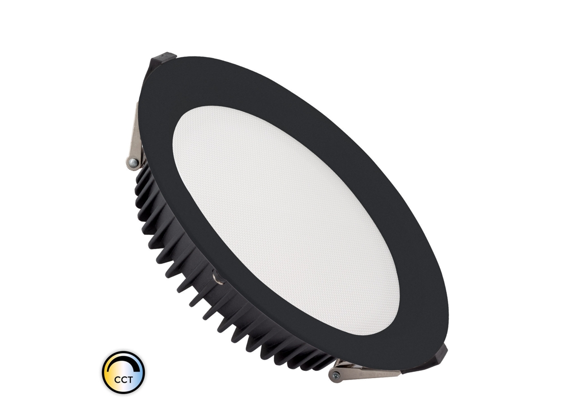 Downlight LED 30W SAMSUNG New Aero Slim CCT Seleccionable 130 lm/W Microprismático (UGR17) LIFUD Negro Corte Ø 200 mm LEDKIA