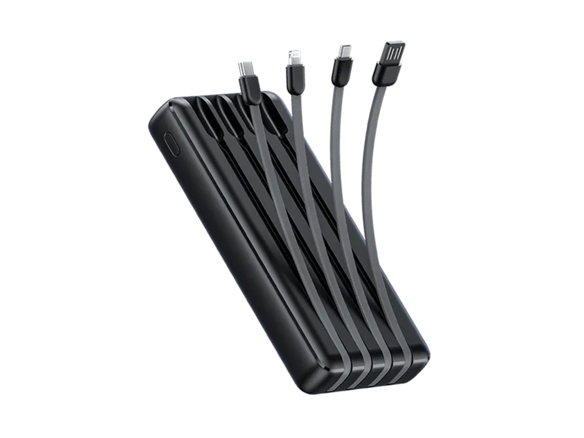 Oraimo Traveler Link 20 Power Bank 20000mah 12w Com Cabos Integrados E Porta Usb-a