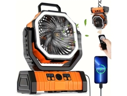 Ventilador De Camping Portátil Usb Con Luz Led 4 Velocidades De Viento (naranja) Gertiz