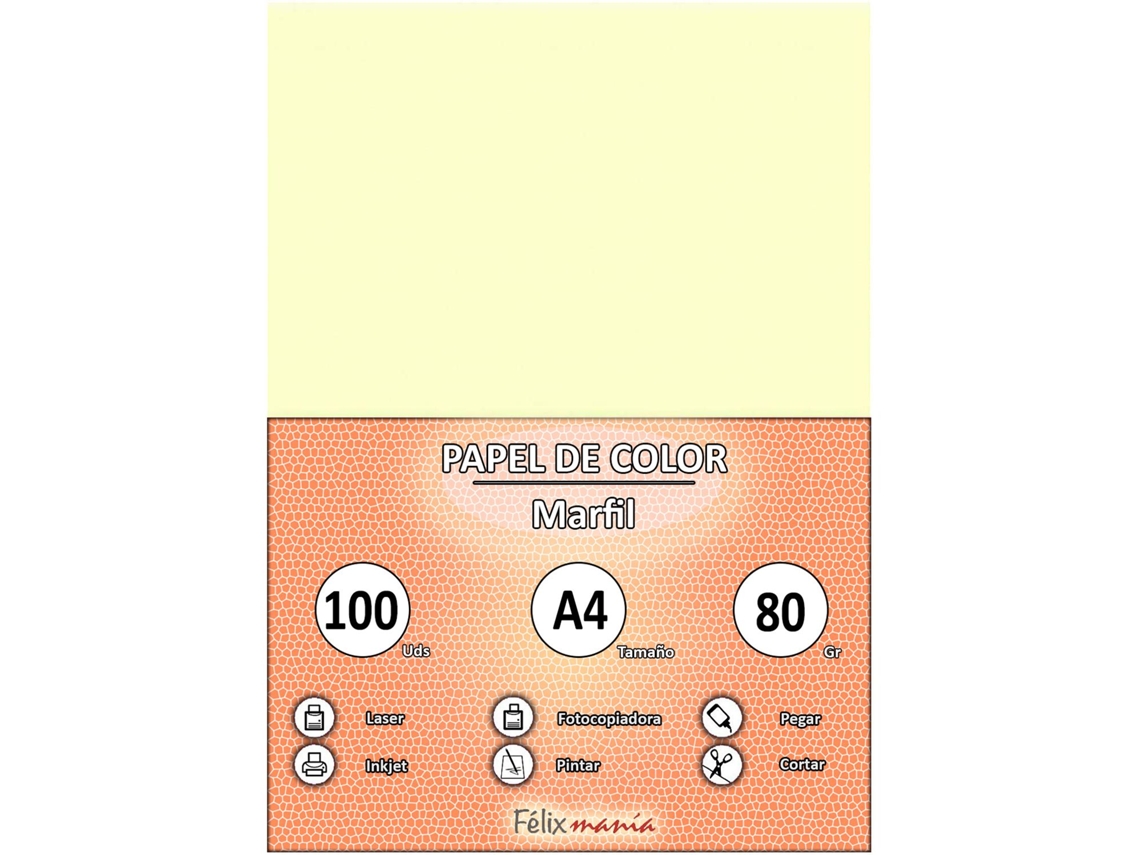 80Gr A4 Paper De Marfil 100 Hojas