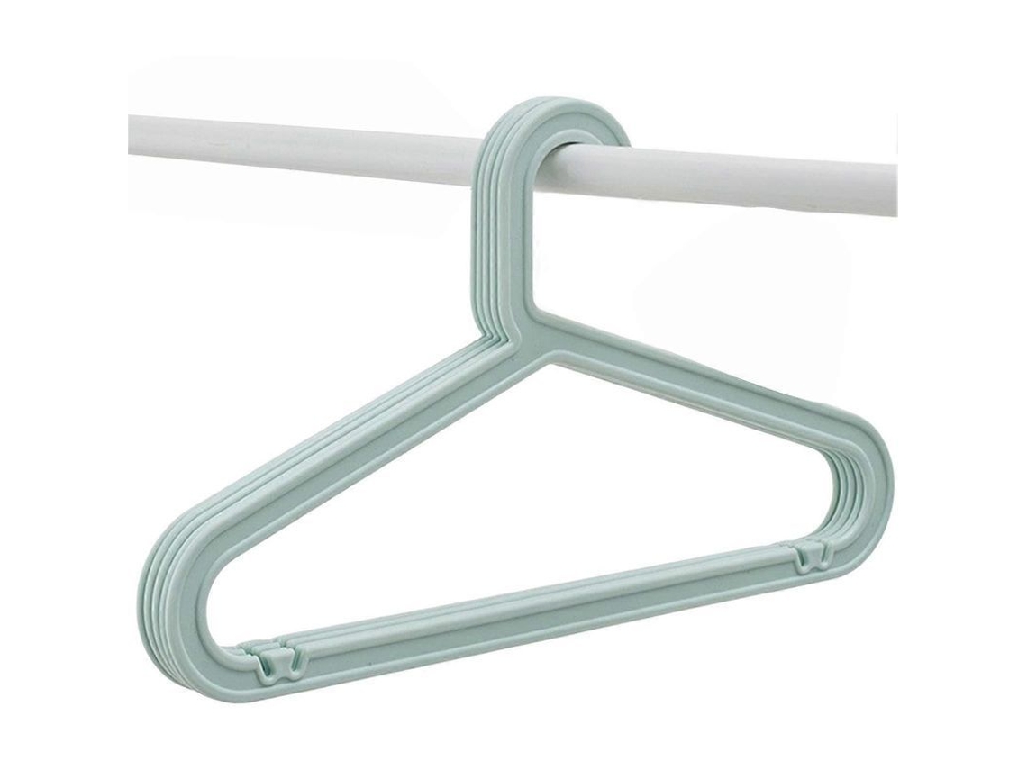 10 Perchas De Plástico Pp Ligeras Nordic Blue Para Camisas Uso Diario Resistentes Antideslizantes Azul Nórdico