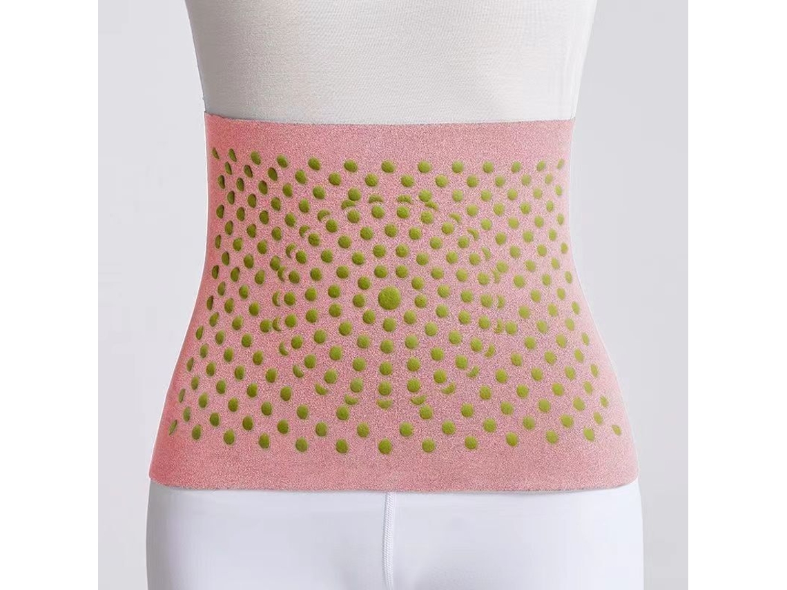 Cinturón de soporte abdominal deshumidificador con artemisa, altamente elástico y ajustable. (Rosa M)