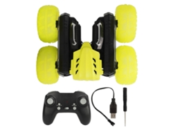 Carro De Estunts Rc Com Controle Remoto 360 Graus Flip Duas Faces Luz Sonoro Amarelo