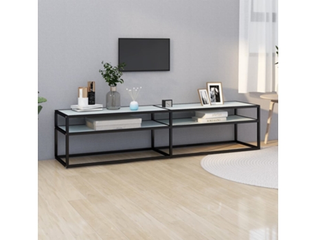 Mueble de TV 180X40X40,5 cm Vidrio Templado Mármol Blanco MAISON EXCLUSIVE