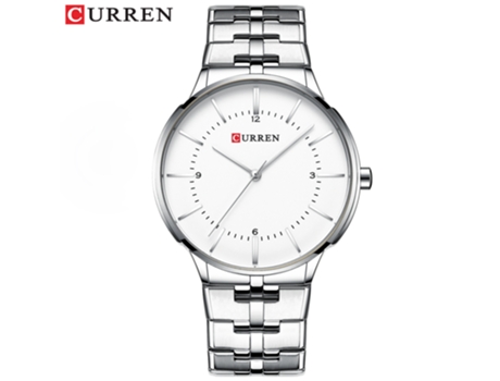 Relojes impermeables de moda para hombres Reloj de acero inoxidable Reloj de pulsera de ocio de negocios para hombres-Concha blanca blanca LUUCOZK
