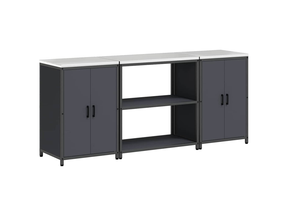 Conjunto de almacenamiento de cocina de 3 piezas antracita con puerta MAISON EXCLUSIVE