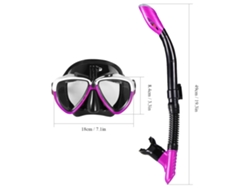 Máscara De Snorkel Antivaho Con Tubo Seco Y Lente De Cristal Templado Para Buceo Y Natación.