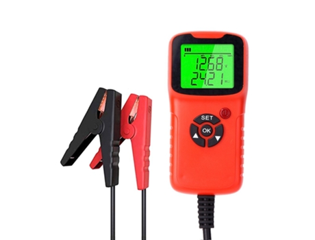 Analizador de cargador de batería de coche, 12V, 2000CCA, prueba de voltaje de batería, circuito de carga, diagnóstico automático rojo