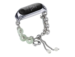 Pulsera de reloj de ónix con cuentas de cristal.