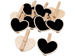 Clips Muelles de Madera Corazón HEAN Negro