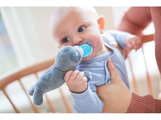 Chupete AVENT Snuggle Foca + Ultra Soft (0-6m - Azul)