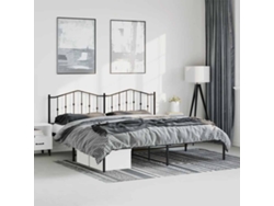 Estructura Cama Sin Colchón Con Cabecero Metal Negro 183x213 Cm