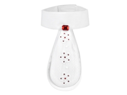 Pajarita Para Cuello De Equitación Infantil Con Diamantes De Imitación Rojos, Accesorio Ecuestre Blanco