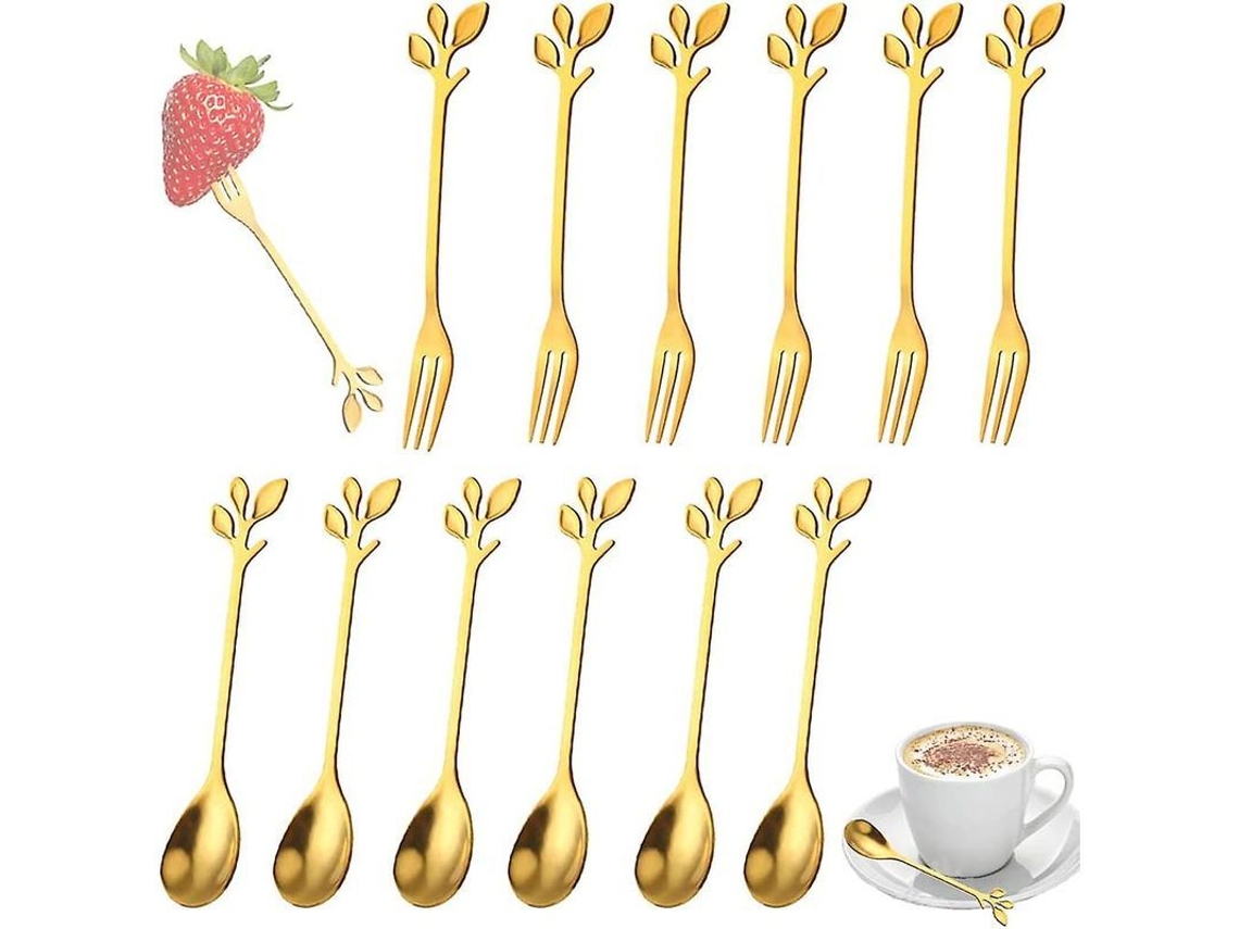 2026altiro-juego De Mini Tenedores Dorados Para Café, Fruta O Té - Cubiertos De Cóctel - Regalo Ideal