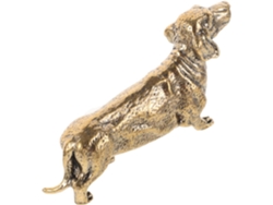 Estatua De Oro Y Latón, Decoración De Perro En Miniatura, Adorno Finamente Elaborado A Mano.