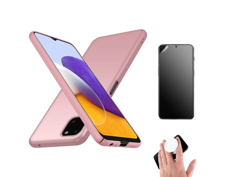 Carcasa + Protector + Popsocket Samsung A22 5G Turtleshell Rosa