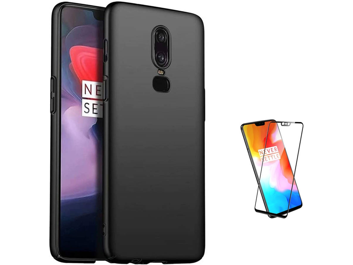 Kit Carcasa Y Protector Oneplus 6 Full Cover Turtleshell Negro