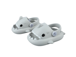 Sandalias Infantiles Con Estampado De Animales De Dibujos Animados, Puntera Abierta, Suela Gruesa Antideslizante, Color Gris, 14 Cm (5,5 Pulgadas)
