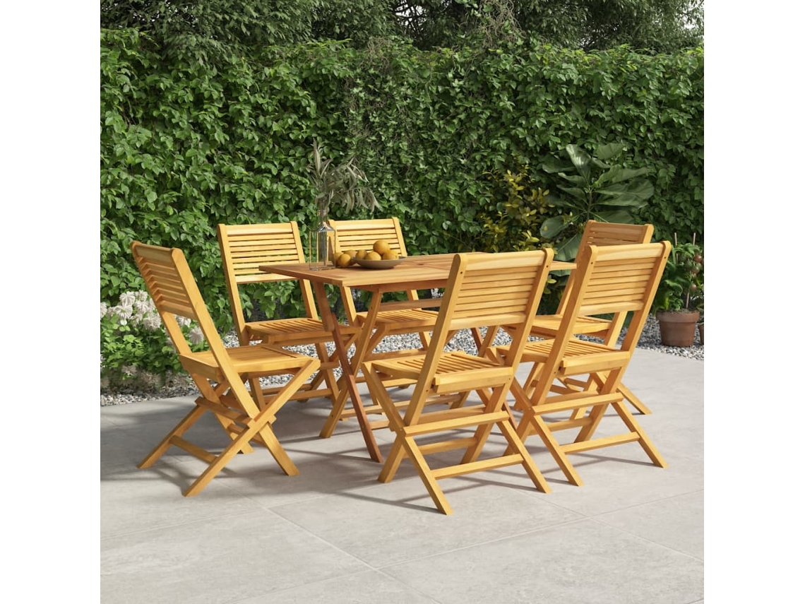 Sillas de jardín plegables (6 unidades, 47 x 62 x 90 cm, teca maciza, DKD, decoración del hogar)
