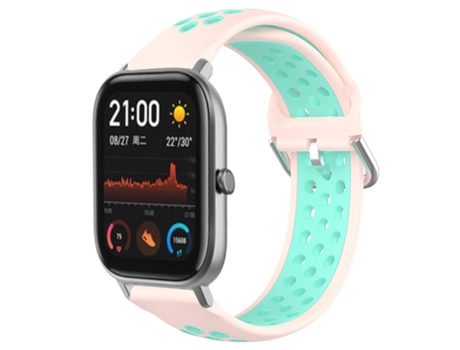 Correa Smartwatch para Amazfit GTS 20mm Sport Silicona Perforada Transpirable (Rosa + Pato de Agua)