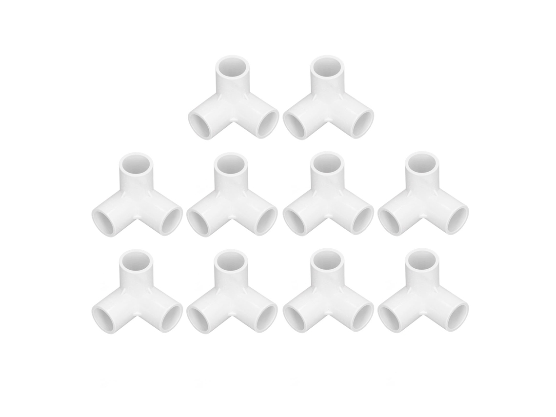 10 Peças Conexões T Pvc De Ângulo Retto 3 Vias Com Diâmetro Interior 20mm Plástico Branco