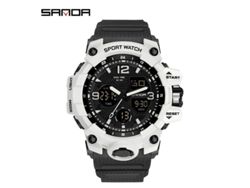 Reloj Deportivo Multifuncional, Moderno Y Elegante (blanco/negro para Hombre) Con Acabado Luminoso.