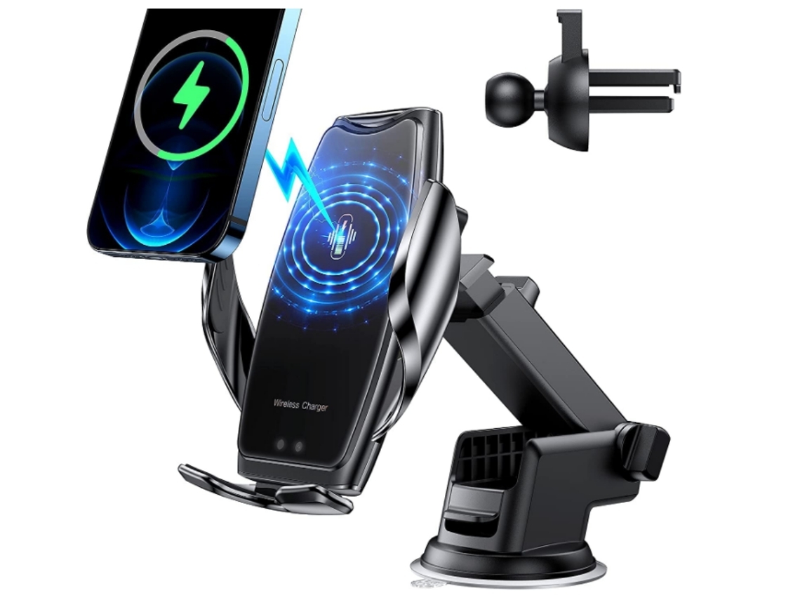 Cargador Carro Sem Fixação Sensor Inteligente Carregamento Rápido YIZHOOD Negro