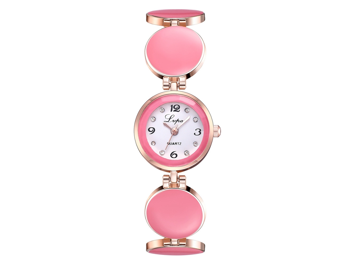 Reloj De Pulsera De Cuarzo Informal Para Mujer Con Correa De Aleación Y Esfera Redonda De Oro Rosa.
