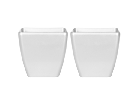 Conjunto de 2 macetas plateadas 50 x 50 cm BELIANI Astras