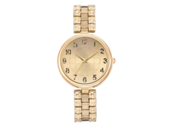 Elegante Reloj De Pulsera Delgado Para Mujer, De Cuarzo Y Aleación, Color Dorado.
