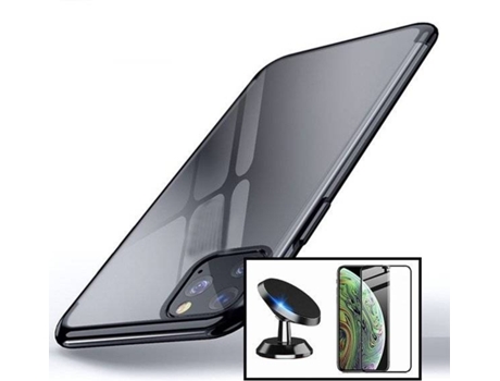 Carcasa + Protector Cristal Templado + Soporte iphone 13 Mini PHONECARE SlimArmor Negro