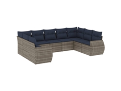 Maison Exclusive - Conjunto De Sofá De Jardín De 9 Piezas Con Cojines, Poliratán Gris
